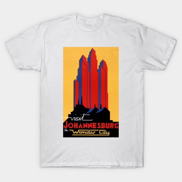 Vintage Travel Poster South Africa Johannisburg T-Shirt by vintagetreasure